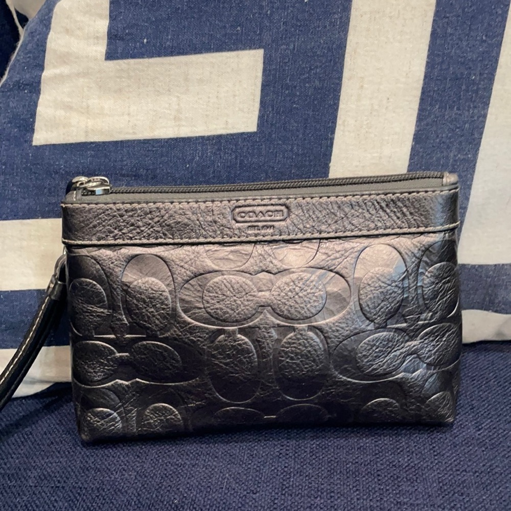 Coach metallic wristlet